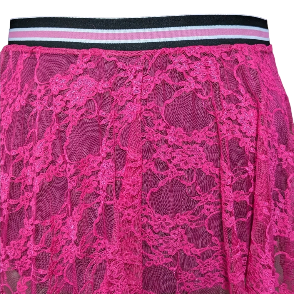 Bubblegum Pink Lace Skater Skirt Plus Size